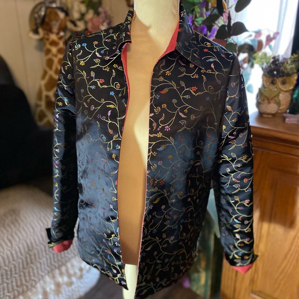 Floral reversible blazer